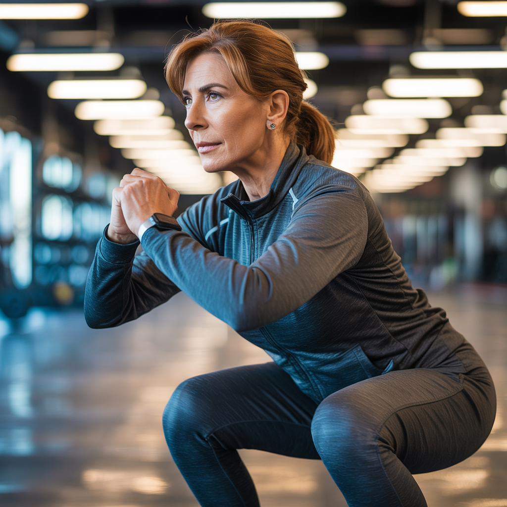Woman squatting