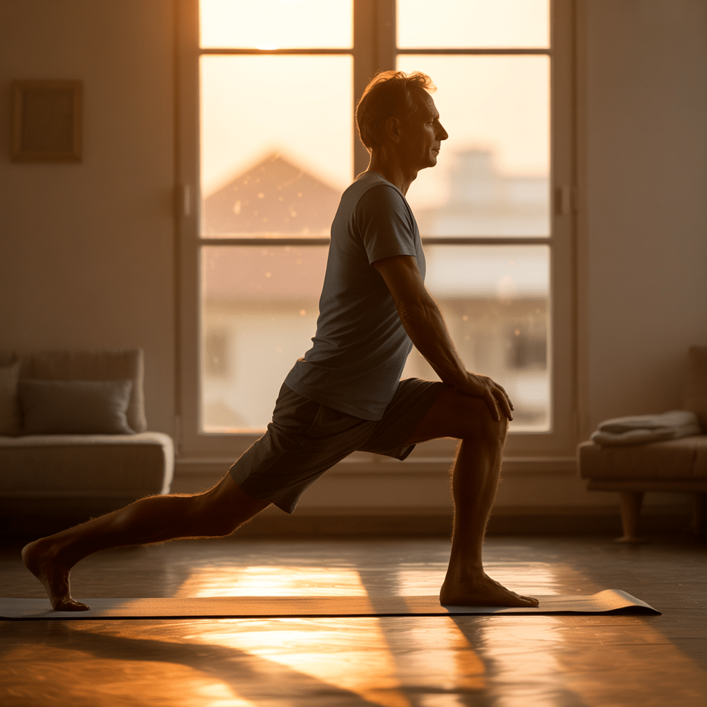 Man doing an early morning workout
