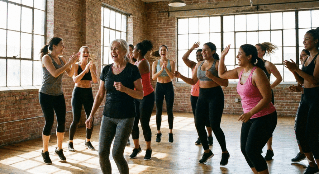 woman fitness class